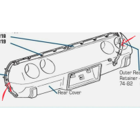1974-1979 Corvette Rear Bumper Cover Retainers, Left And